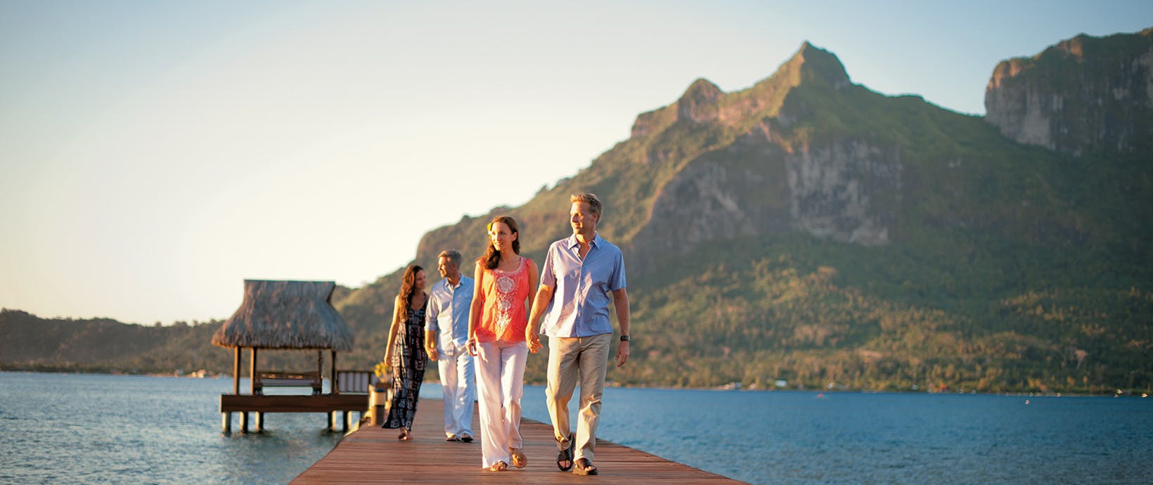 Guests arriving to Bora Bora for their Paul Gauguin cruise.