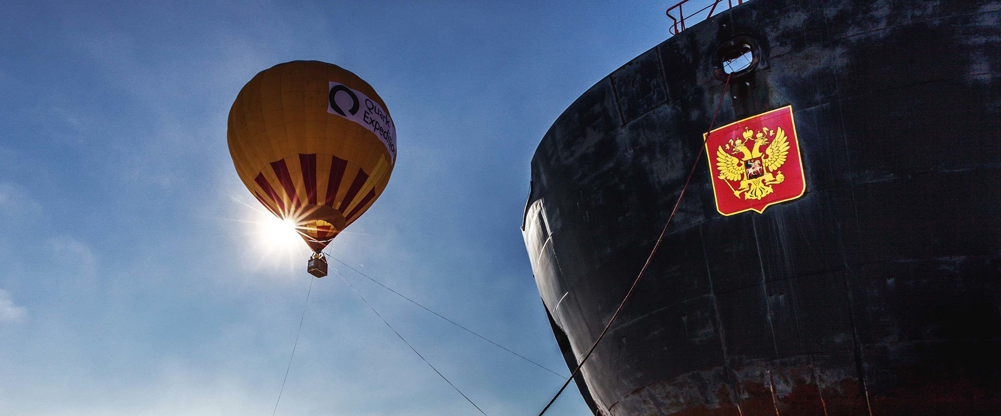 Quark takes you up for a breathtaking bird's eye view of 90° North in a hot-air balloon.