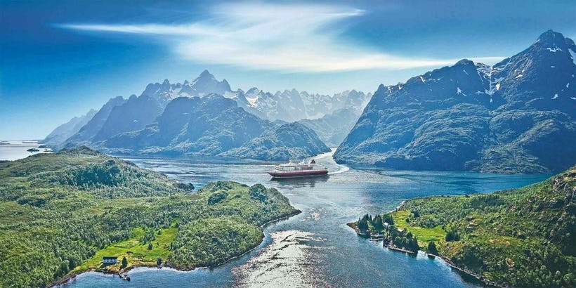 Hurtigruten ship in Arctic circle