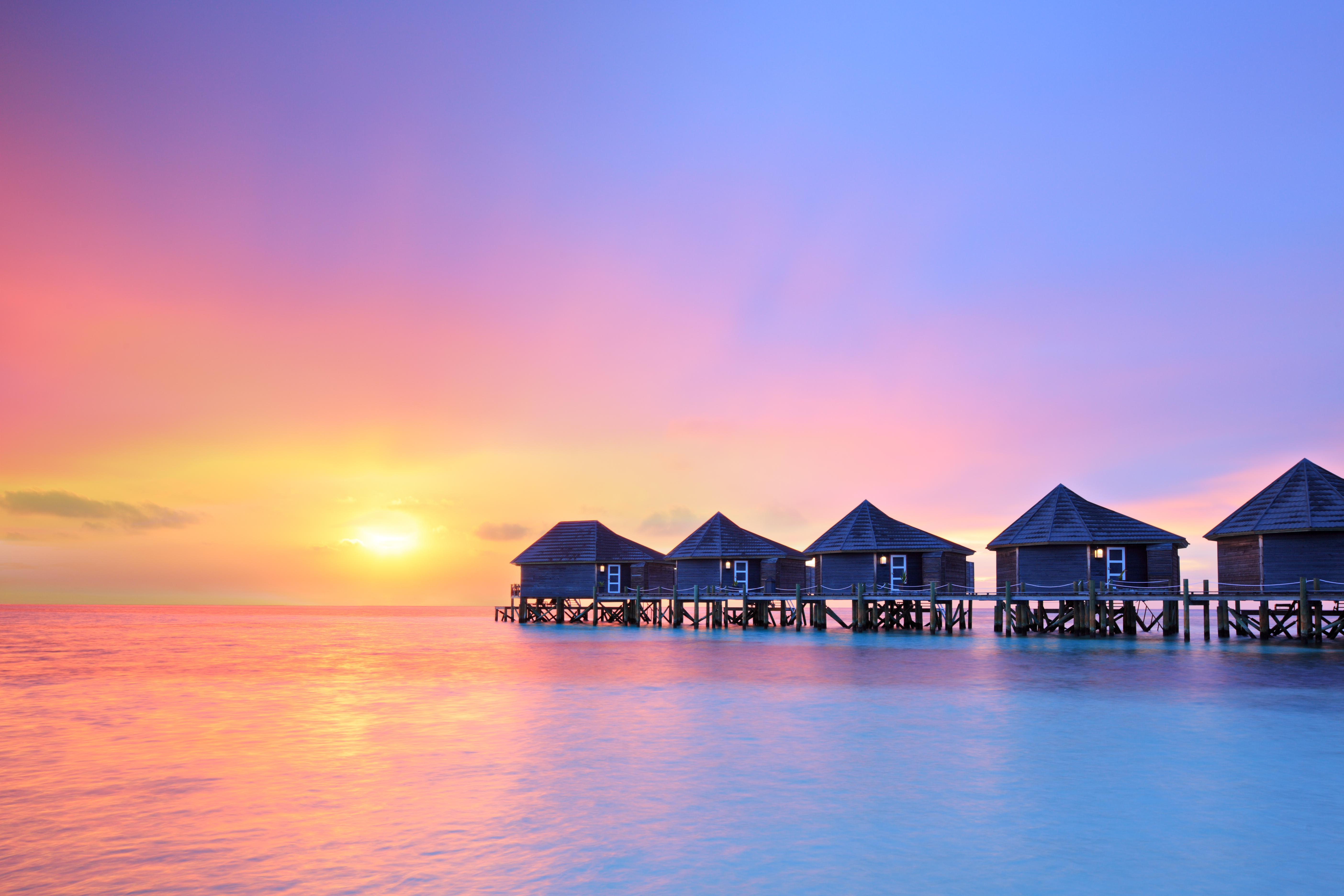 Sunset on Maldives island is a stunning site to behold.