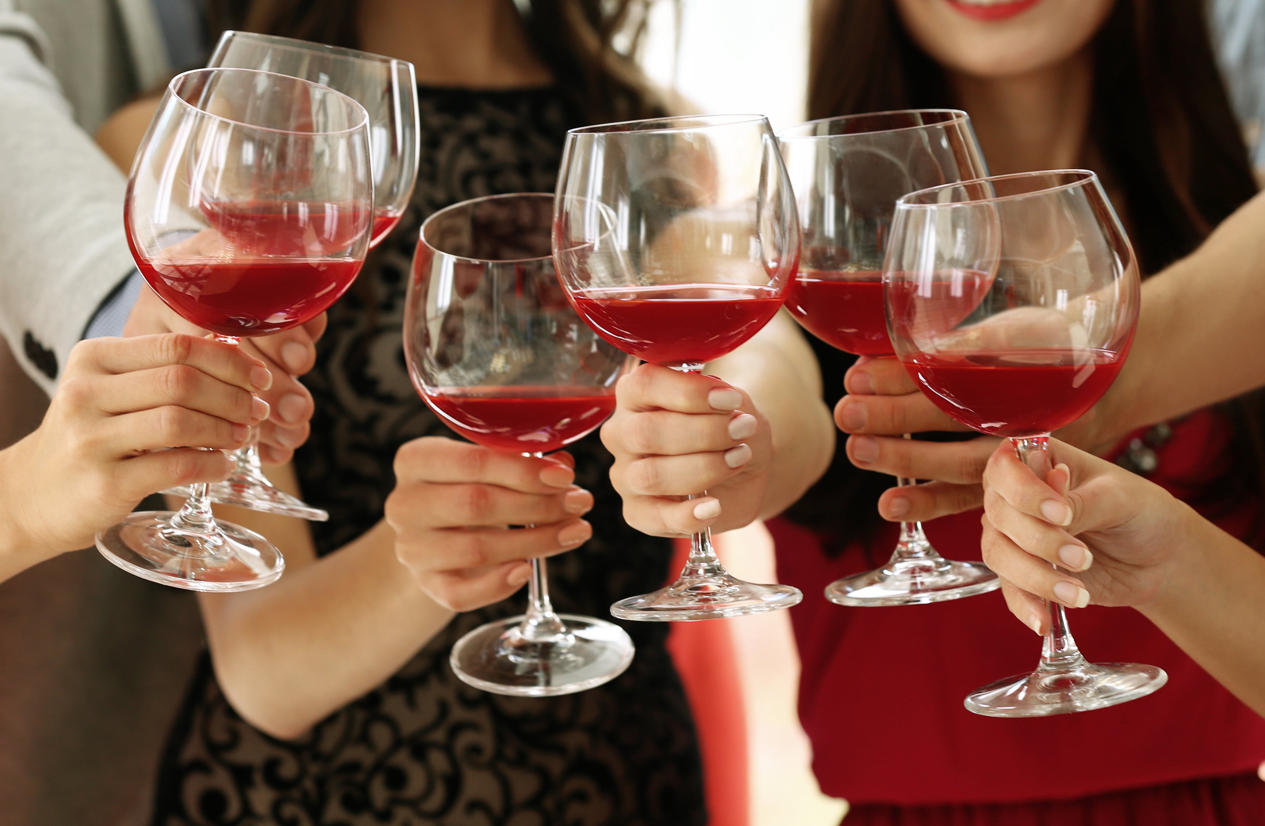 Cheers with wine glasses